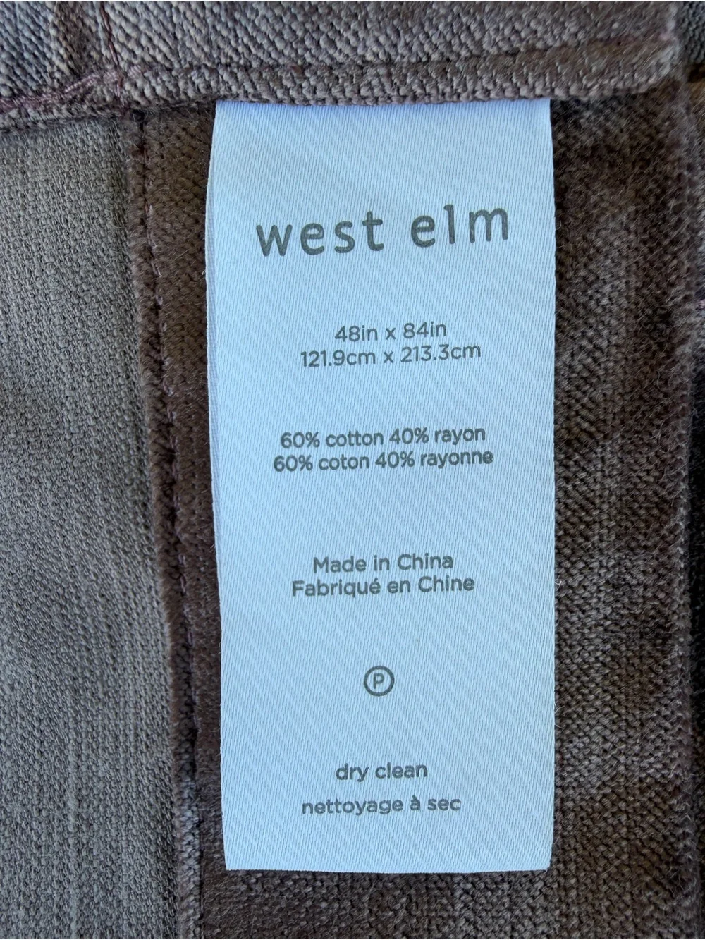 West Elm Velvet Luster 2-Piece Drape Set Purple Unlined Cotton Blend 48x84 GUC